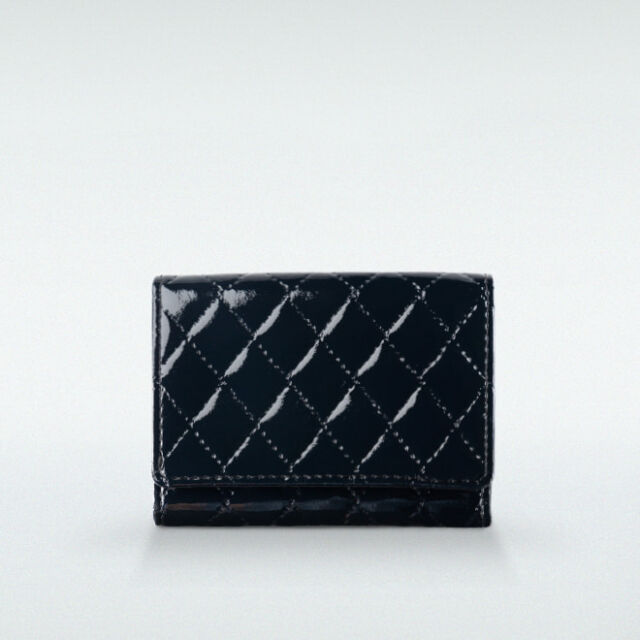 極小財布 BOX型 パテントダイヤ エナメル