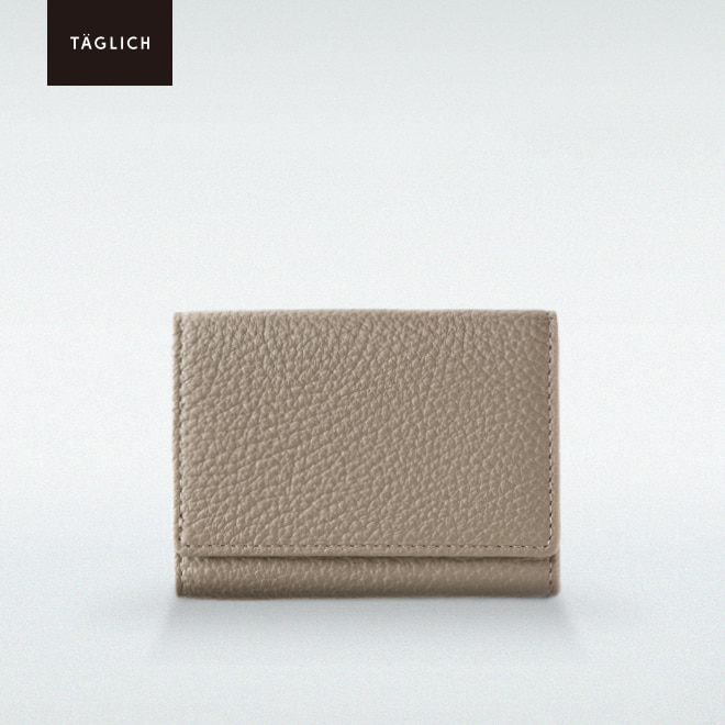 極小財布 BOX型 イタリアンレザー/ADRIA 『グレージュ』 BECKER（ベッカー）