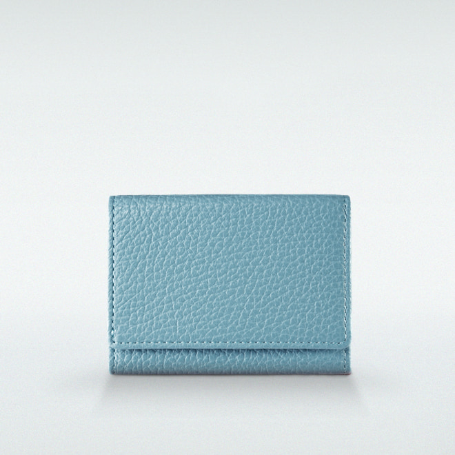 極小財布 BOX型 イタリアンレザー/ADRIA 『セレストブルー』 BECKER（ベッカー） ミニ財布 本革財布 三つ折り財布