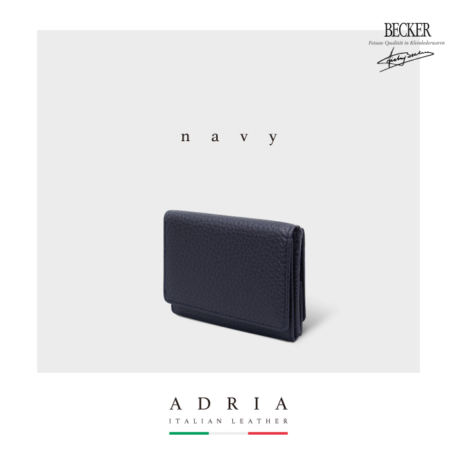 極小財布 ボックス型 イタリアンレザー/ADRIA ネイビー BECKER（ベッカー）日本製
