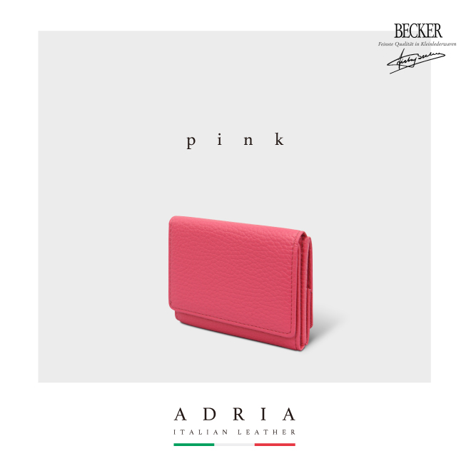 極小財布 ボックス型 イタリアンレザー/ADRIA ピンク BECKER（ベッカー）日本製