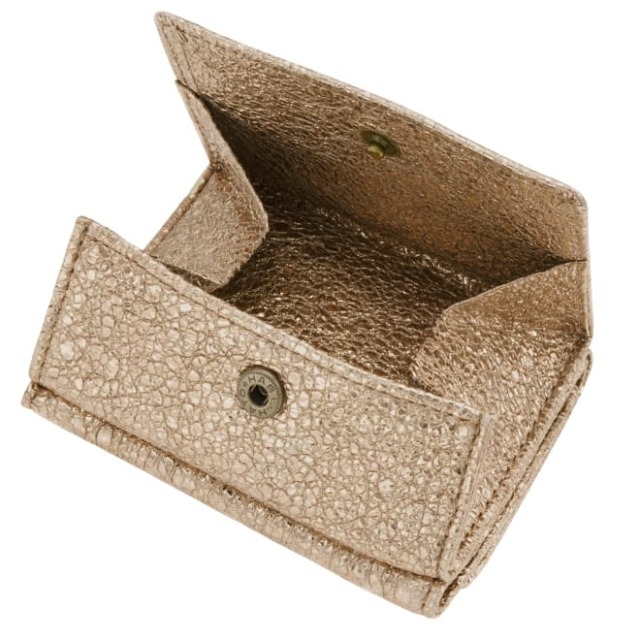 極小財布 BOX型小銭入れ グリッター ゴートスキン/山羊革 （ゴールド） BECKER（ベッカー） 日本製 \15,400（税込）
